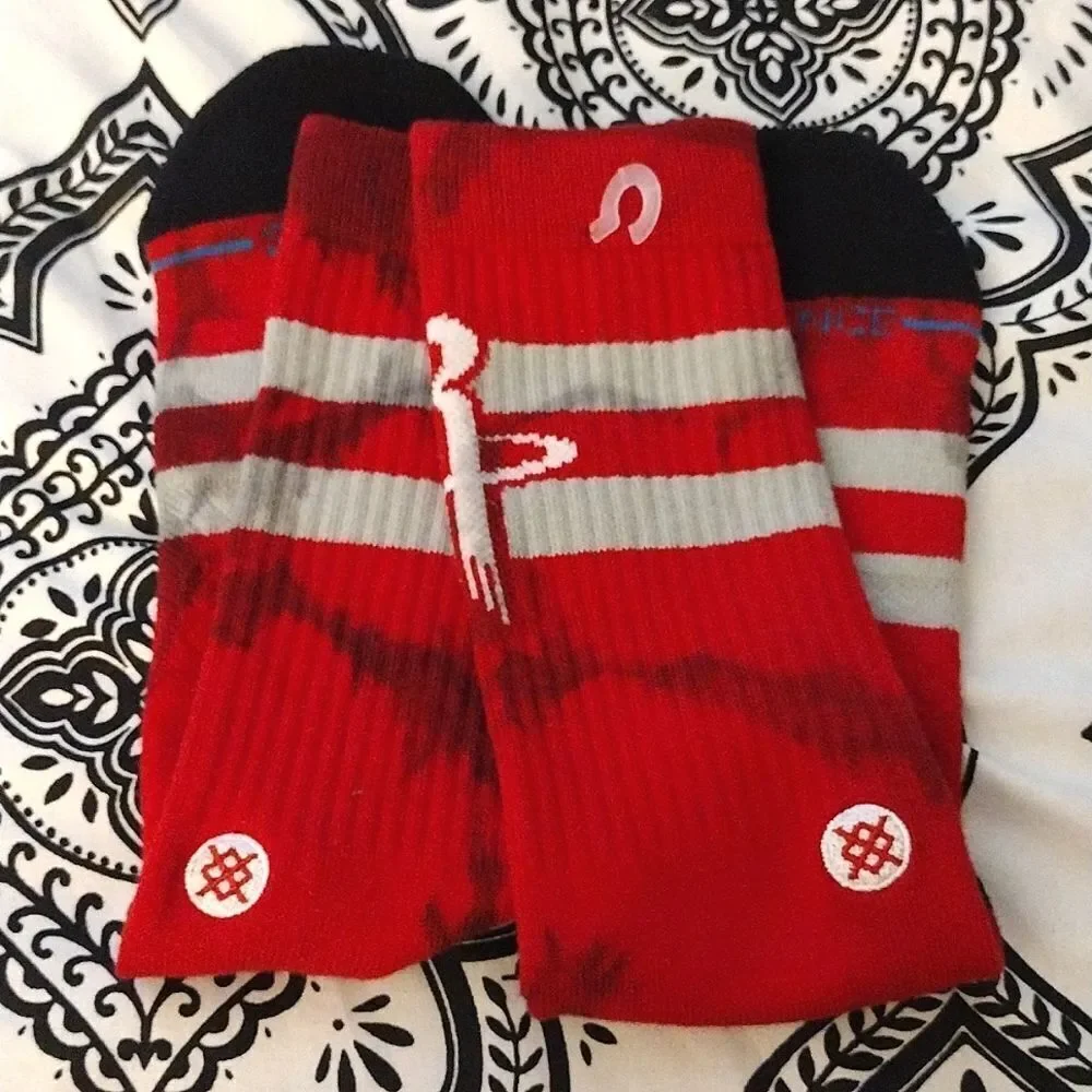 STANCE‎ Houston Rockets Red Tie Dyed Crew Socks Mens LG NWOT